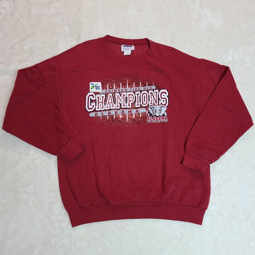 Vintage Alabama Crimson Tide Sweatshirt Mens L SEC Football 90s Made In USA